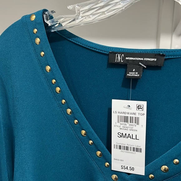 Long sleeve top by I.N.C. International Concepts® embellished with gold studding - Picture 4 of 5